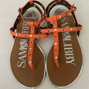 Sam&Libby Orange Woman’s 6 Gladiator Style Sandals New
